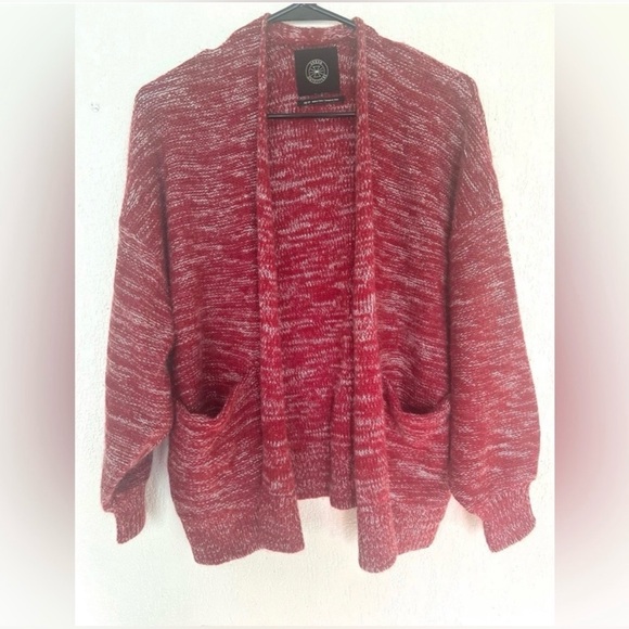 Urban Outfitters Red Marled Open Cardigan XS Cozy Knit Sweater - Picture 9 of 10